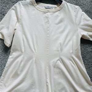 Peace Love World Cinched Waist Hi/Low Short Sleeve Top Size Small